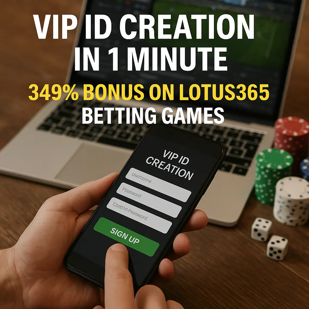 Lotus365 vip ID Creation in 1 Minute | 349% Bonus on Lotus 365